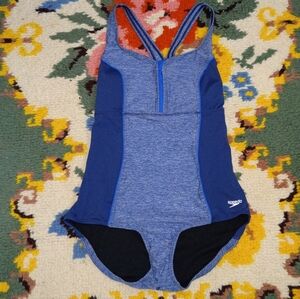 Speedo Women's Athletic Swimsuit Blue Size 14